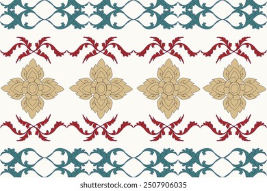 vector pattern The lines combine flowers, leaves, and animals that are unique and imaginative.