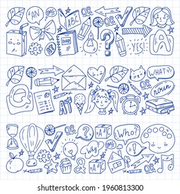 Vector pattern with little children. Kindergarten. Imagination. Creativity. Play.