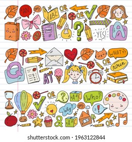 Vector pattern with little children. Kindergarten. Imagination. Creativity. Play.