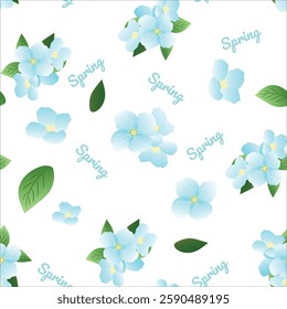 Vector pattern. Luxury minimalist wallpaper with apple blossom flowers in botanical style, organic shapes. Vector background for banner, poster, website and packaging