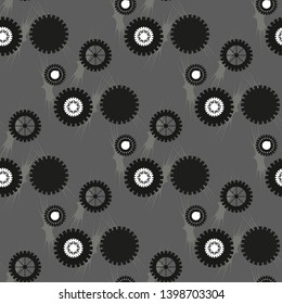 Vector pattern made of cogs. Seamless tiling background. Abstract business concept. Ornament with gears and wheels for wrapping paper, banner, print. Texture for presentation, repair or settings page