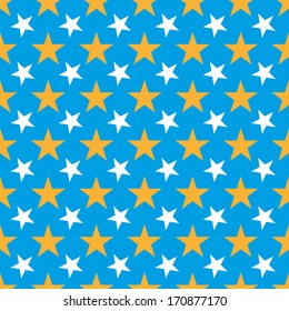 Vector pattern made with different colors and sizes stars