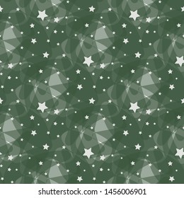Vector pattern made with white stars over green background eps10