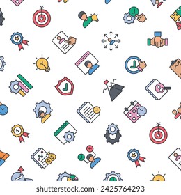 Vector Pattern with Management, Seamless Background.