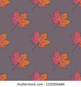 Vector. Pattern. Maple Leaf.