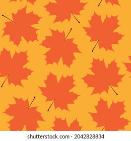vector pattern with maple leaves. autumn falling leaves pattern flat image