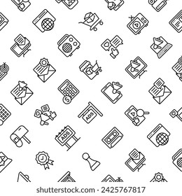 Vector Pattern with Marketing and Advertisement, Seamless Background.