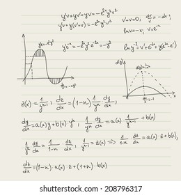 Vector pattern with mathematical formulas