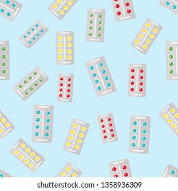 vector pattern with medical pills