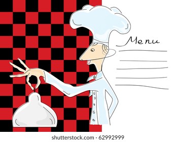 Vector pattern for menu list with italian chef