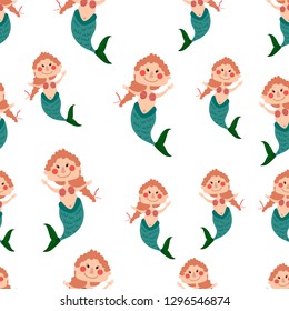 
vector pattern with mermaids