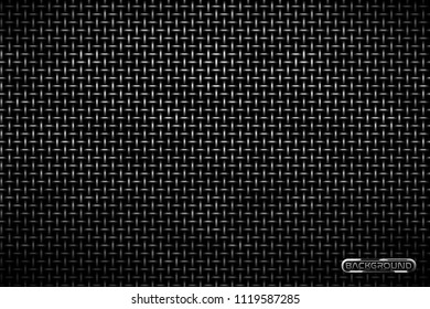 Vector pattern of metal grid techno background. Iron grill industrial texture. Web page fill pattern. Technology wallpaper