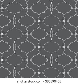 Vector pattern. Modern linear ornament with abstract flower. Geometric stylish background.