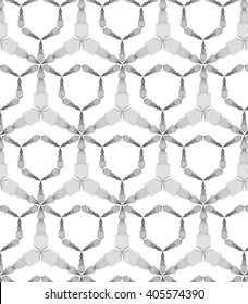 Vector pattern. Modern linear ornament with abstract flower. Geometric stylish background.