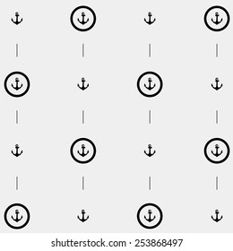 Vector pattern. Modern stylish texture. Marine anchor pattern