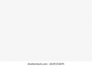Vector pattern. Modern stylish texture. Repeating curve wave lines. Monochrome on white background. Trendy graphic design.	