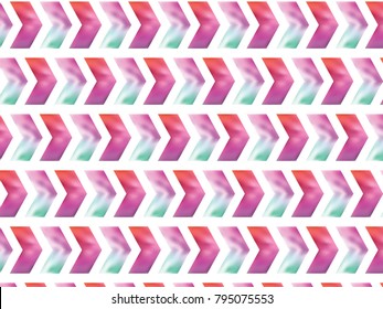 Vector pattern. Modern stylish texture. Repeating geometric tiles with watercolor zigzag. Trendy hipster background. 