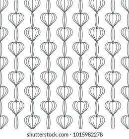 Vector pattern. Modern texture. Repeating abstract background with hearts. Flat icon.