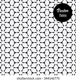 Vector pattern. Monochrome ornament with abstract flower.