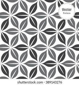 Vector pattern. Monochrome ornament with abstract flower.