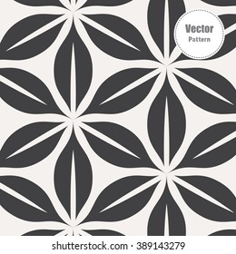 Vector pattern. Monochrome ornament with abstract flower.