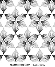 Vector pattern. Monochrome ornament with abstract flower.
