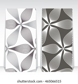 Vector pattern. Monochrome ornament with abstract flower on display. swatch panel