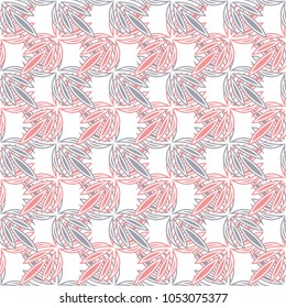 Vector pattern. Monochrome ornament with stylized leaves. Geometric stylish background. Contemporary repeating texture. Modern graphic design.