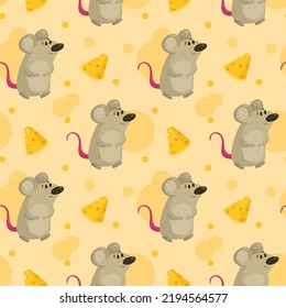 Vector pattern with mouse and cheese
