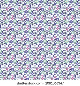 Vector pattern with multicolor meadow (small flowers) on a white background. Ornament for textiles, printing, decoration, surfaces on the themes of nature, gardening, floristry.