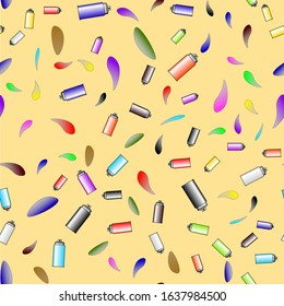 vector pattern of multi-colored aerosol cans with paint