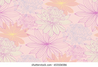 vector pattern multicolored flowers