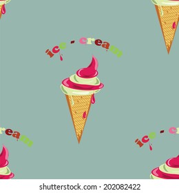 vector pattern with multicolored multilayer ice cream