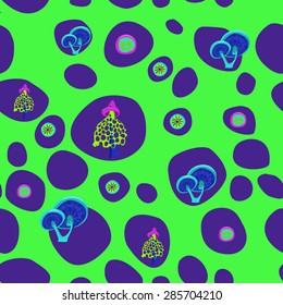 vector pattern with mushrooms