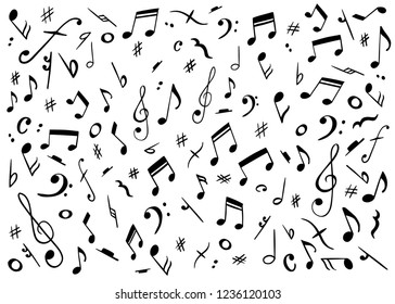 Vector pattern with music notes