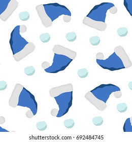 Vector pattern with New Year hats.