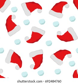 Vector pattern with New Year hats.
