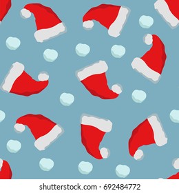 Vector pattern with New Year hats.