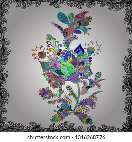 Vector pattern. Nice Floral pattern in the small flower. Seamless floral pattern with flowers, watercolor.
