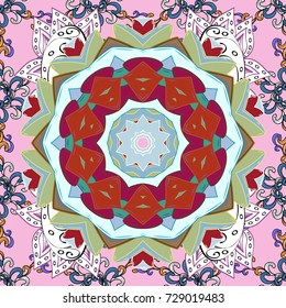 Vector pattern. Nice Floral pattern in the small flower. Seamless floral pattern with flowers, watercolor.