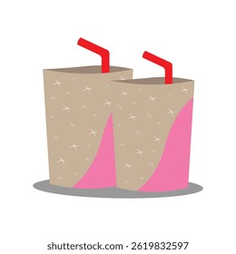 vector pattern nice pink color coffee cup star on white background