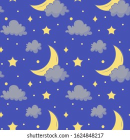 Vector pattern with night sky