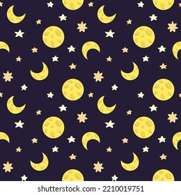 Espectáculo vectorial cielo nocturno con estrellas y luna