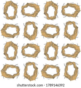 Vector pattern from the number 0. Decorative font from tree roots. Environmental design. Nature typography