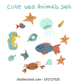  The vector pattern with ocean stuff. For ui, games and web sites.