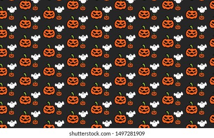 vector pattern on Halloween. Background for printing on paper, wallpaper, covers, textiles, fabrics, for decoration, decoupage, and other