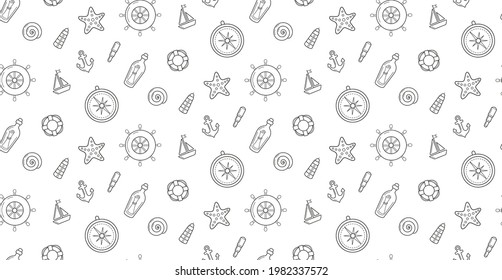 vector pattern on the sea pirate theme