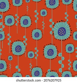 Vector pattern on a shade of red-orange background in a minimalistic linear style. Art - the concept of beauty and fashion 