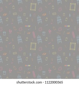 vector Pattern on a theme of drawing tools. . Can be used for packaging, invitations.