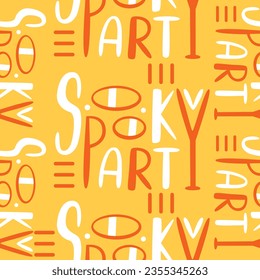 Vector pattern on the theme of Halloween and lettering.